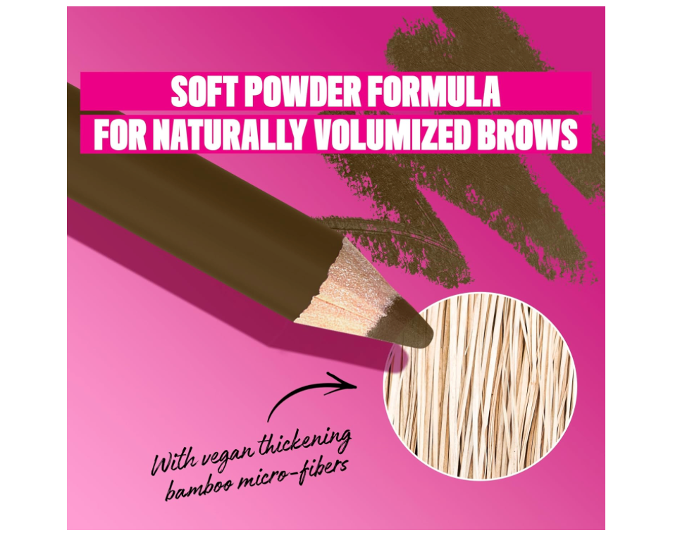 NYX PROFESSIONAL MAKEUP Powder Louder Eyebrow Pencil, Brow Pencil with Buildable Volume For Up To 12HR Wear, Vegan Formula - Taupe