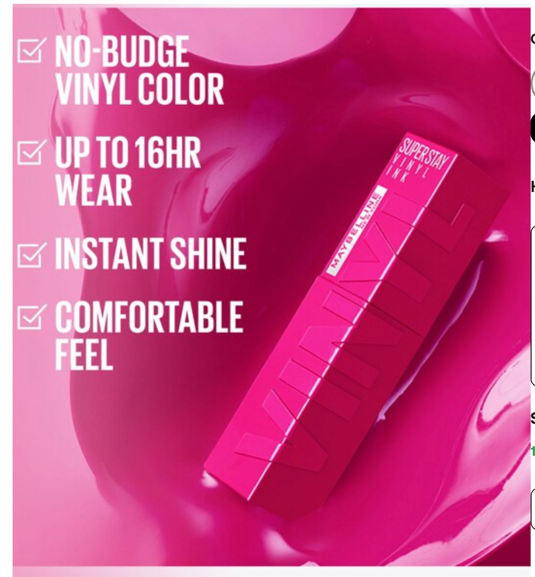 Maybelline SuperStay Vinyl Ink No-Budge Longwear Liquid Lip Color, Edgy