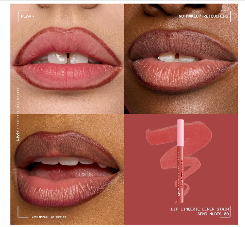 NYX PROFESSIONAL MAKEUP Lip Lingerie Liner Stain, Seamless Make Up with All-Day Color, Waterproof Lip Stain Finish - Send Nudes (Rosewood)
