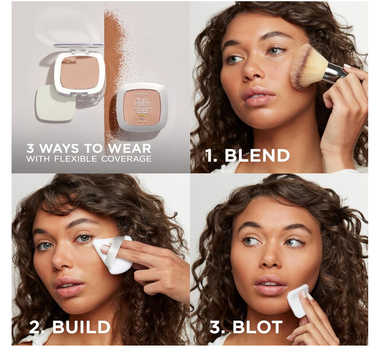 L'Oreal Paris True Match Super Blendable Oil Free Powder Foundation, N9 Medium Deep, 0.33 oz