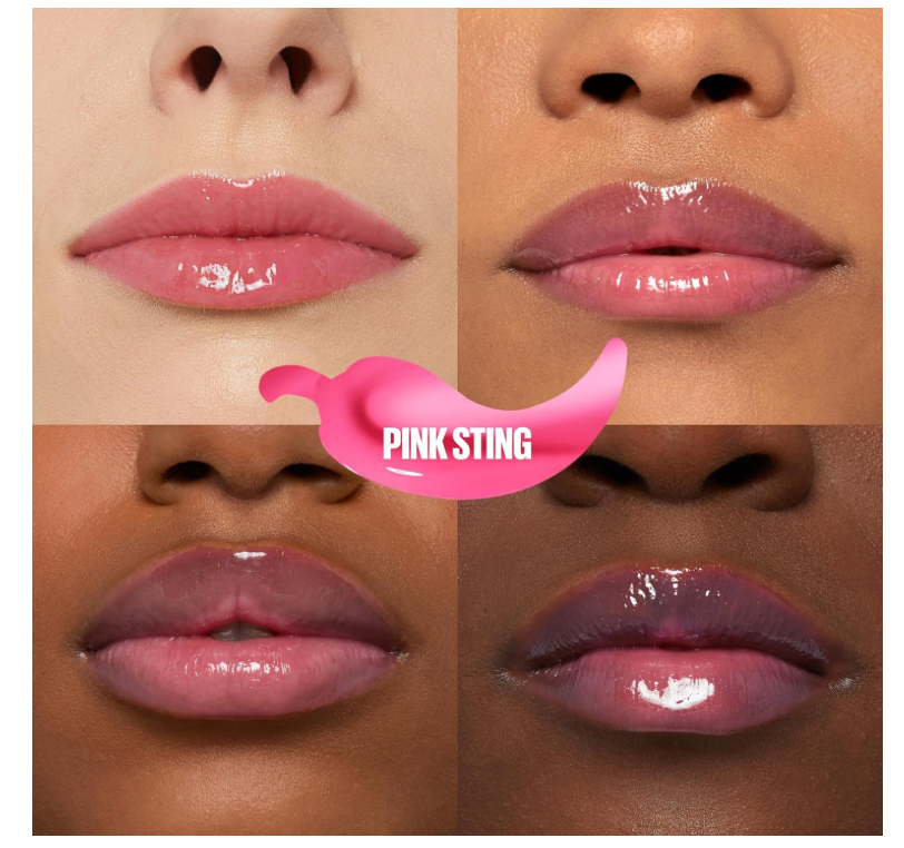 MAYBELLINE Lifter Gloss Lifter Plump, Plumping Lip Gloss with Chili Pepper and 5% Maxi-Lip, Pink Sting, Sheer Bubblegum Pink